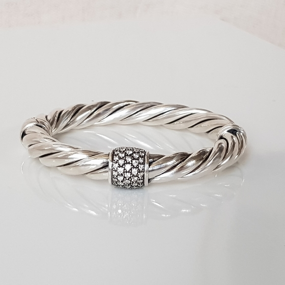 David Yurman 10mm Metro Diamond Station Bracelet - Picture 3 of 14